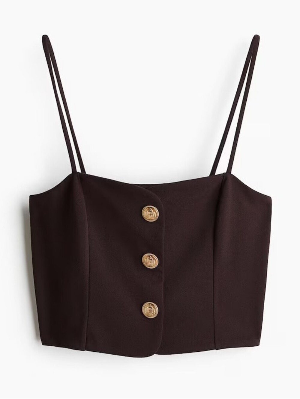 H&M Button Crop Top Sz XXL chocolate Brown